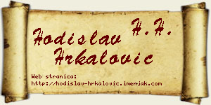 Hodislav Hrkalović vizit kartica